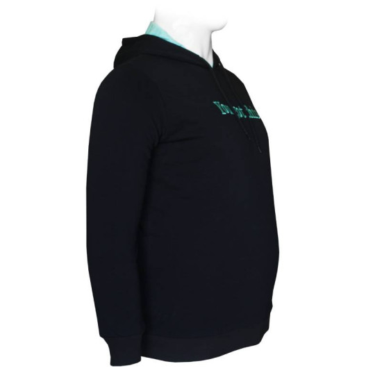 Hoodie φούτερ μονόχρωμο με κέντημα στο στήθος - Dark Blue Hoodie φούτερ μονόχρωμο με κέντημα στο στήθος - Dark Blue