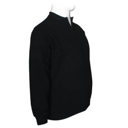 Βαμβακερή μπλούζα Polo wool feel της Leo Collection, με τσέπη στο στήθος - Black Βαμβακερή μπλούζα Polo wool feel της Leo Collection, με τσέπη στο στήθος - Black