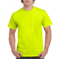 Μονόχρωμο βαμβακερό t-shirt - Safety Green