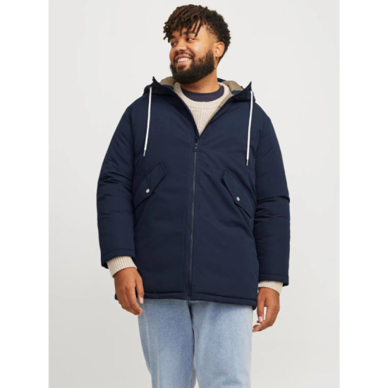 Jack & Jones Loop Parka Jacket - Navy Blazer Jack & Jones Loop Parka Jacket - Navy Blazer