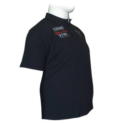 Polo pique βαμβακερό με μεταξοτυπία - Dark Blue Polo pique βαμβακερό με μεταξοτυπία - Dark Blue