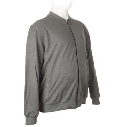 Βαμβακερή ζακέτα wool feel με μεταλλικό patch - Grey Melange Βαμβακερή ζακέτα wool feel με μεταλλικό patch - Grey Melange