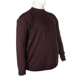 Βαμβακερό jacquard πλεκτό πουλόβερ της Leo Collection - Ruby Wine Βαμβακερό jacquard πλεκτό πουλόβερ της Leo Collection - Ruby Wine