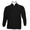 Βαμβακερό polo wool feel με τσέπη στο στήθος - Black
