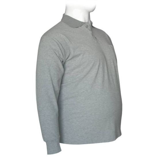 Polo πικέ μονόχρωμη με τσέπη - Grey Melange Polo πικέ μονόχρωμη με τσέπη - Grey Melange