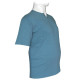 Βαμβακερό t-shirt φλάμα μονόχρωμο τύπου button ve - Blue Chill Βαμβακερό t-shirt φλάμα μονόχρωμο τύπου button ve - Blue Chill