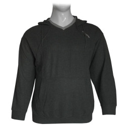 Hoodie wool feelkingsize με κεντητή λεπτομέρεια στο στήθος - Anthracite Hoodie wool feelkingsize με κεντητή λεπτομέρεια στο στήθος - Anthracite