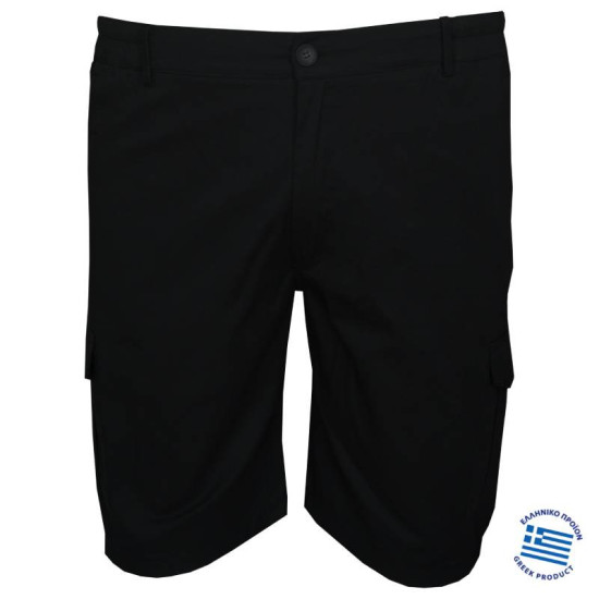 Βερμούδα ελαστική cargo με λάστιχο στο πλάι by L.T.G collection - Black Βερμούδα ελαστική cargo με λάστιχο στο πλάι by L.T.G collection - Black