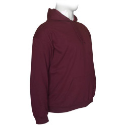 Hoodie φούτερ μονόχρωμο με patch στο στήθος - Maroon Hoodie φούτερ μονόχρωμο με patch στο στήθος - Maroon